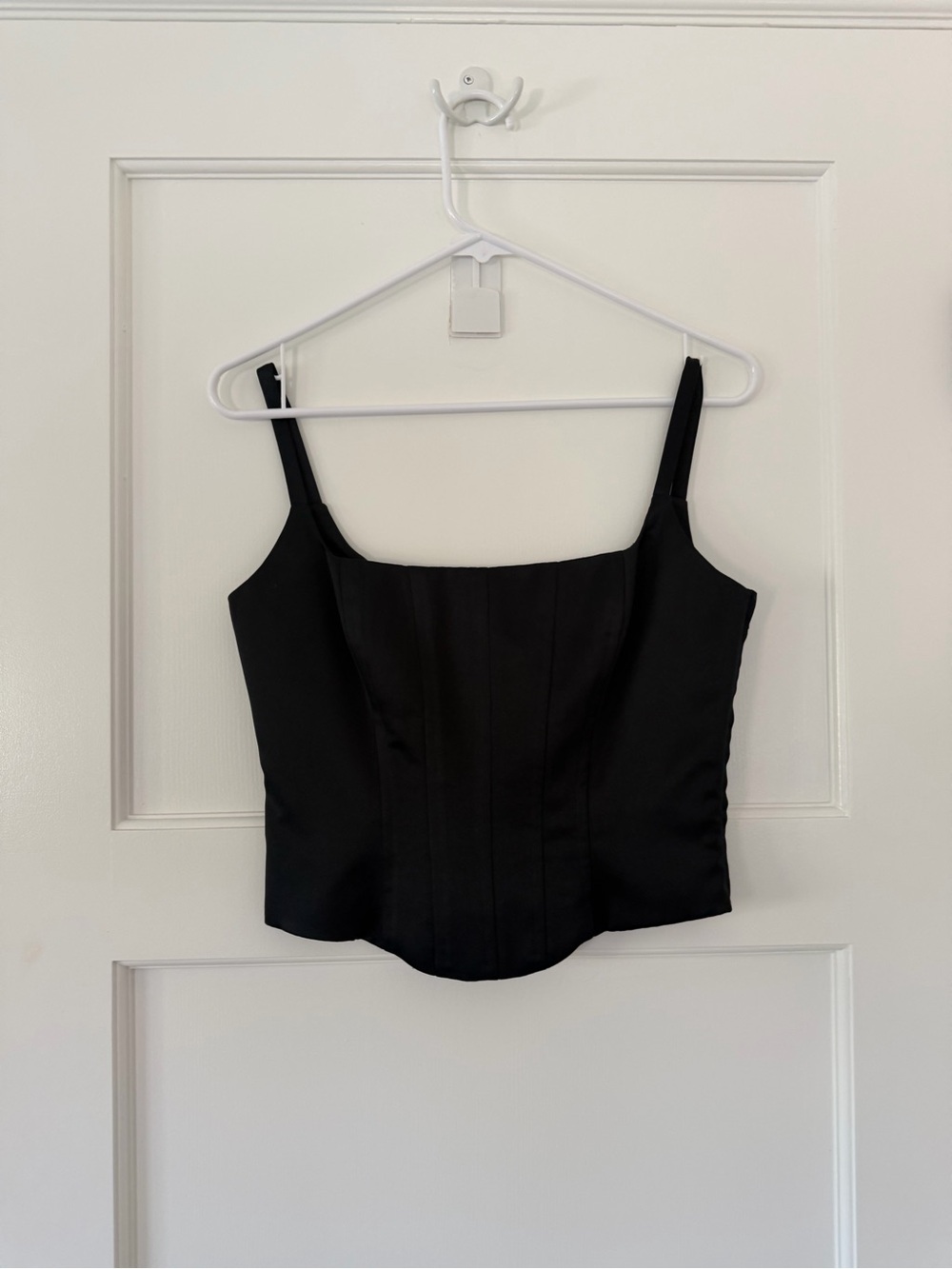 Odeasa Black Structured Corset-Style Tank Top size 4